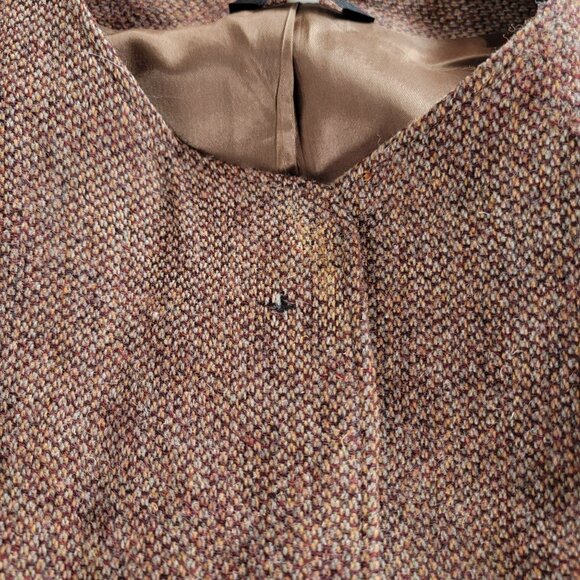 Vintage Cross Country Fashions Womens Wool Tweed Blazer Brown Three-Button - Picture 4 of 11